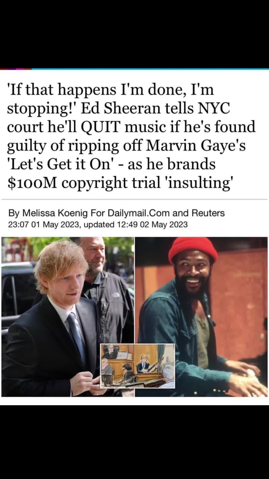 ⁣Jamaican Man's Defiant Response on Ed Sheeran's Copyright Trial: "I'll Quit Mus