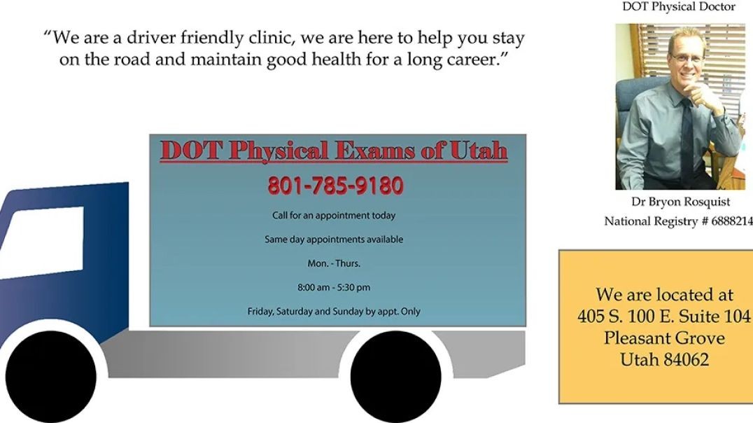⁣ROSQUIST DOT TESTING CLINIC : Dot Physical in Pleasant Grove, UT