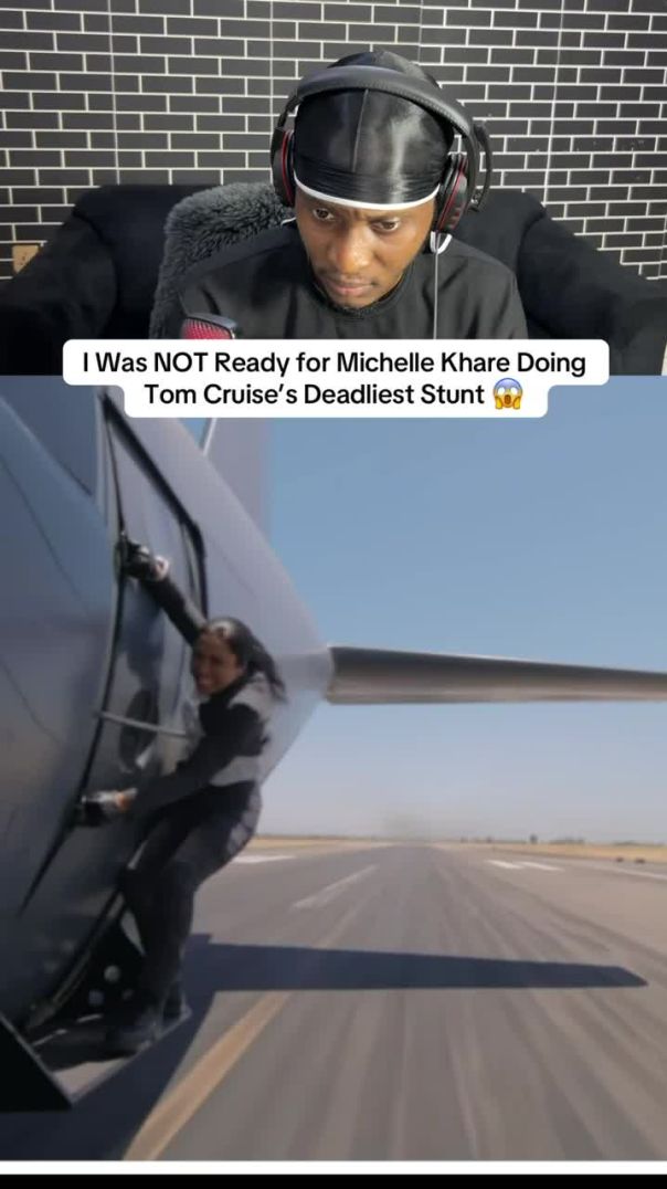 Michelle Khare Attempts Tom Cruise’s Deadliest Stunt. Insane!!! 🫣 #challengeaccepted #shorts #reaction